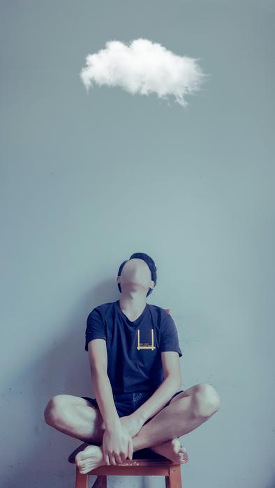 Anonymous Portrait of the person under the white cloud