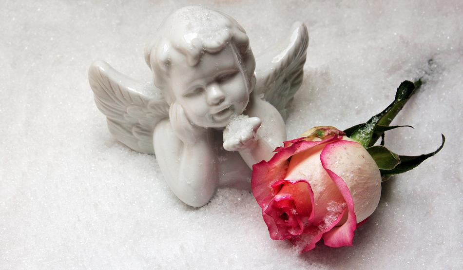 Angel Figure with Rose