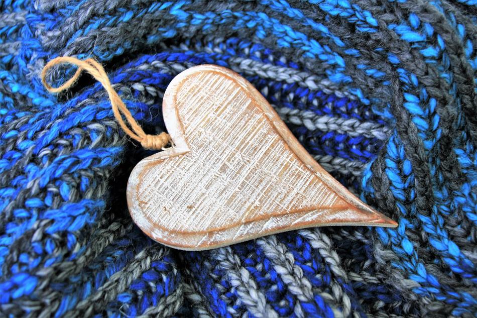Blue Wooden Heart