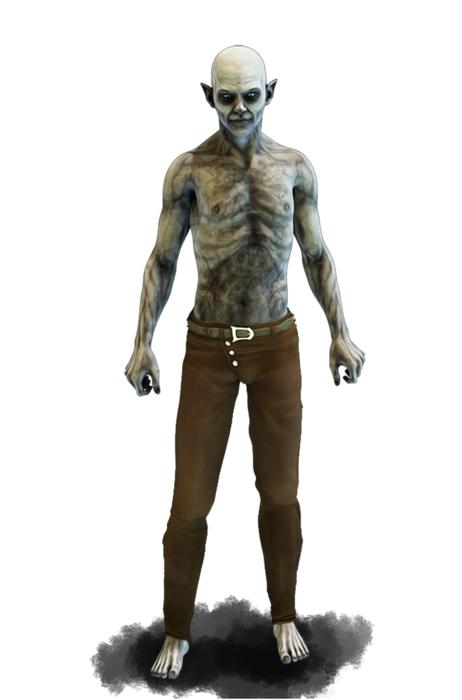 zombie male as a 3d drawing