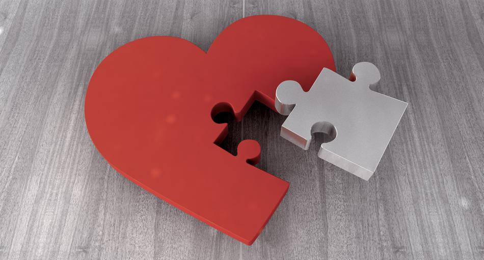 heart puzzle together
