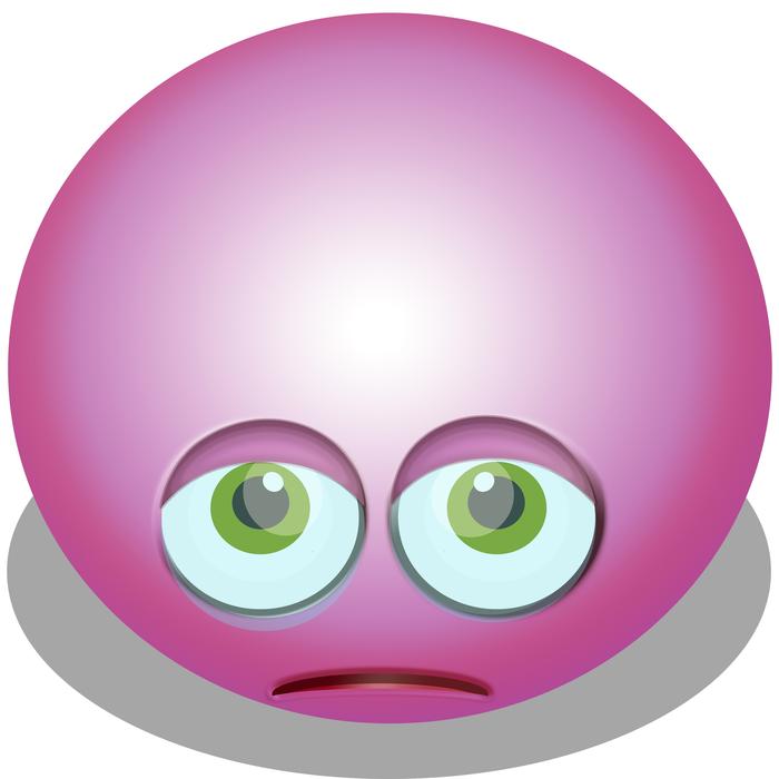 pink sad emoticon