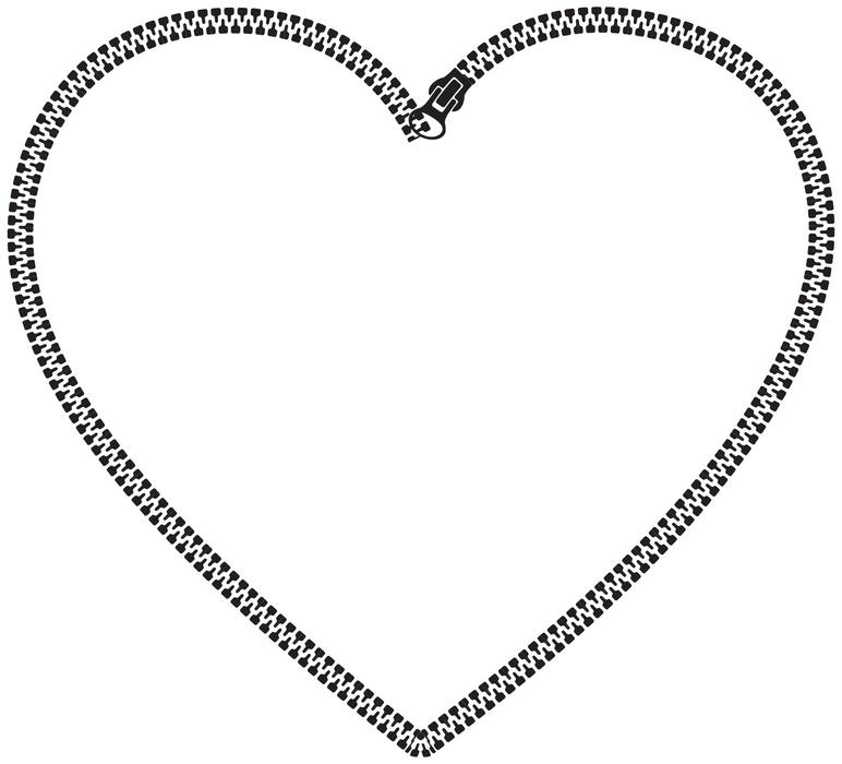 heart made of zipper