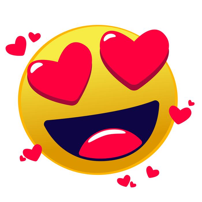 funny heart as a smilly face