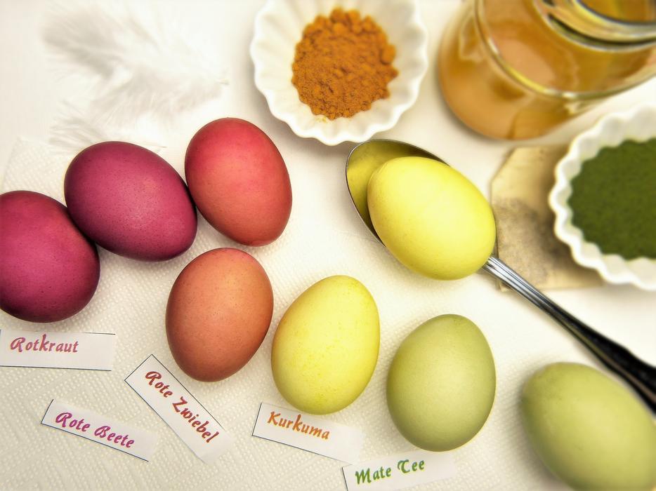 Easter Eggs painted with organic paints