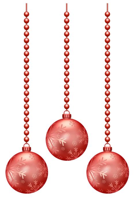 three red balls with beads on white