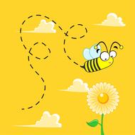 flower bee mascot icon drawing