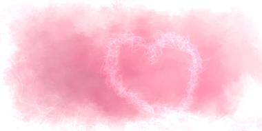 smoky heart outline at pink background