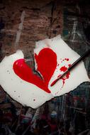 Broken Heart Red ceramic