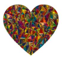 multicolored metal heart