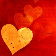 background with hearts and hand writing