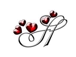 st valentineâs day greeting, monogram and hearts