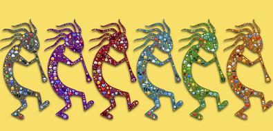 kokopelli parade trickster symbol drawing