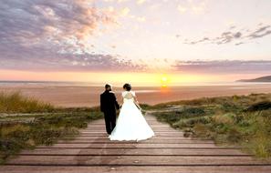 Bride And Groom sunset