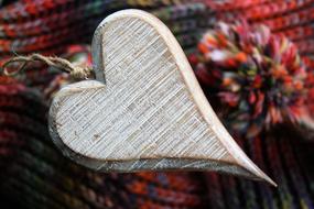 vintage wooden heart with hook