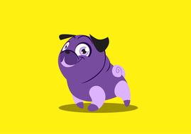 cartoon purple dog