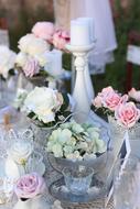 floral wedding decorations on the table