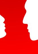valentines day vector silhouette face drawing
