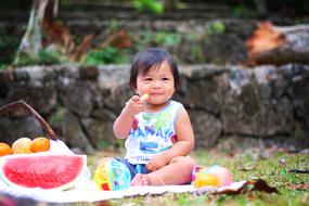 Picnic Baby Eating food