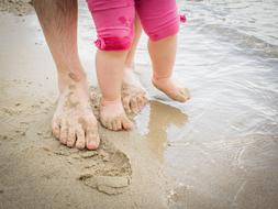 Family Love legs sand water