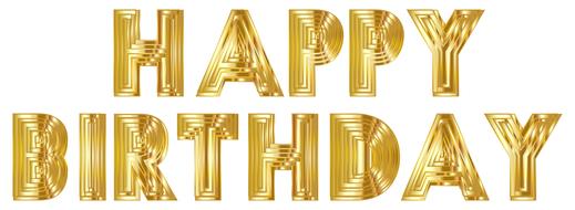 happy birthday celebration party gold text