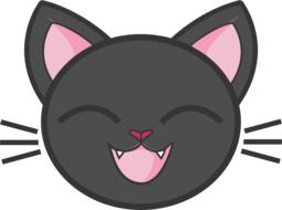 drawn gray cartoon cat head