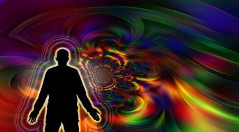 silhouette and aura as an illustration