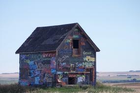 Rustic Wooden text graffity house