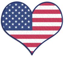 heart with America flag in the middle