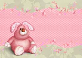 christmas happy card kids pink bunny drawing