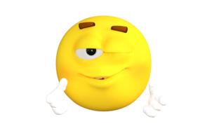 drawing of wink emoticon yellow face