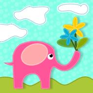 elephants animals flowers nature drawing