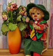 Clown Sad and Roses