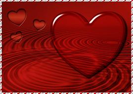 heart water background red