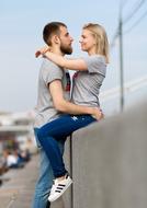 Young Happy couple in Love hugging