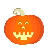 red graphic jack o lantern pumpkin drawing