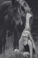 Horse Girl Squats blak and white