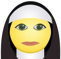 graphic nun smiley drawing