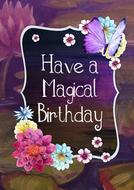 happy birthday magical greeting flowers