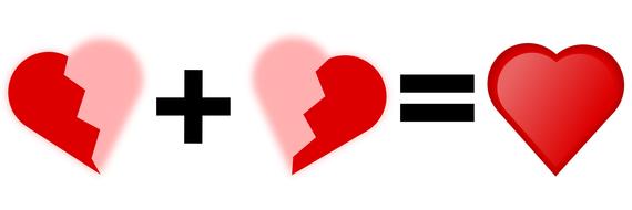 equations made of halves of hearts