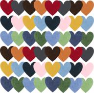 fabric leather hearts drawing