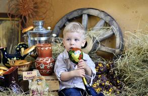 Baby Boy Cute village decoration