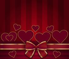 hearts pattern background bow