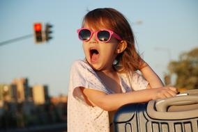 Girl with Glasses on Street