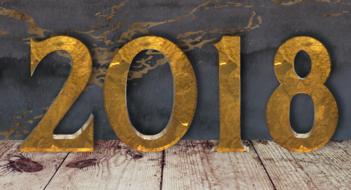 new year 2018 numbers digit design gold