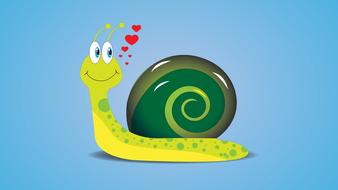 cartoon snail dreaming about love