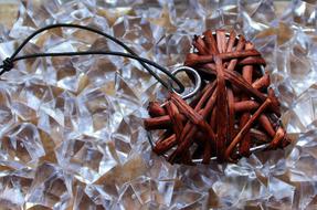 Heart Crystals Wicker decoration