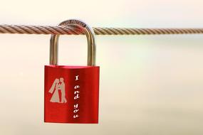 Security Lock Symbol Love red