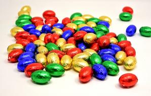 Easter candies, Colorful Chocolate Eggs