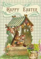 easter greeting card vintage drawing